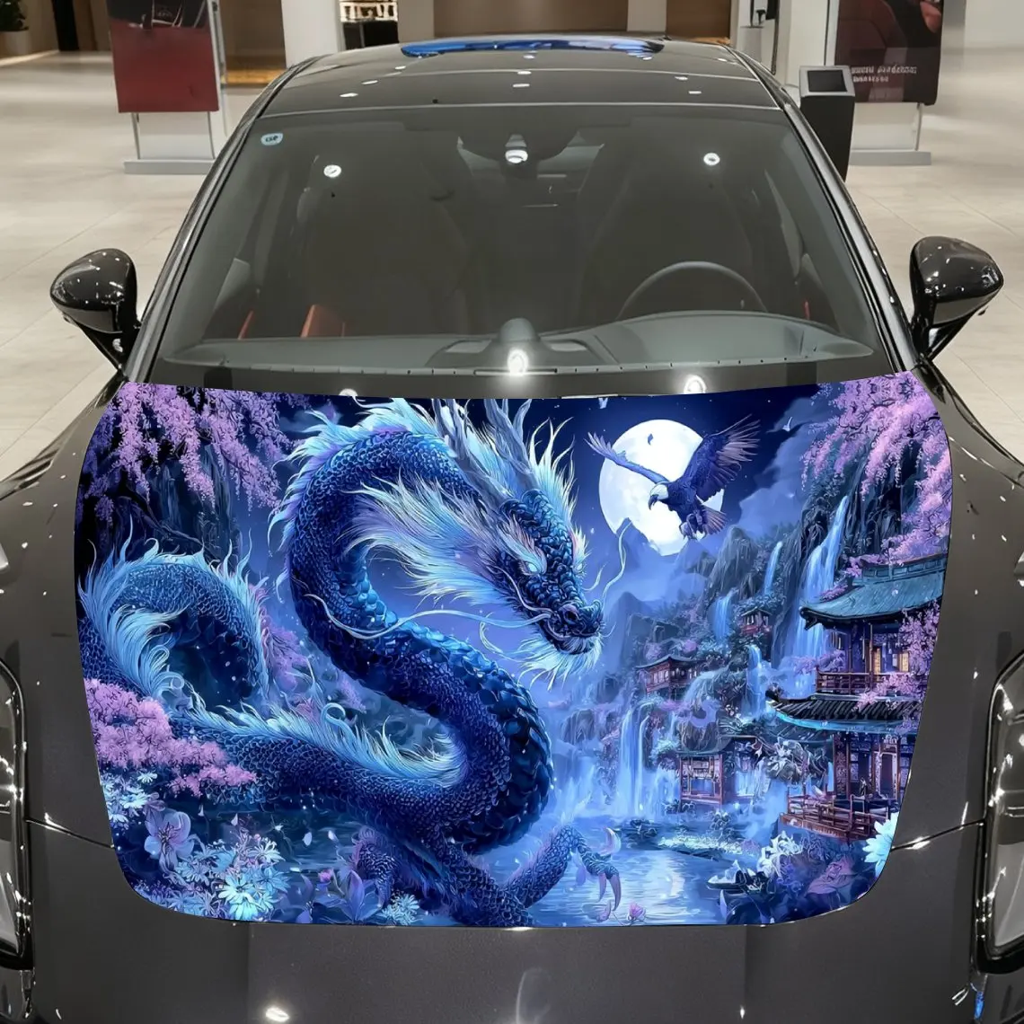 Cherry Blossom Ancient Building Eagle and Dragon Car Vinyl Wrap, PVC Material Waterproof Car Hood Sticker, Self-Adhesive Scratch
Cherry Blossom Ancient Building Eagle and Dragon Car Vinyl Wrap, PVC Material Waterproof Car Hood Sticker, Self-Adhesive Scratch