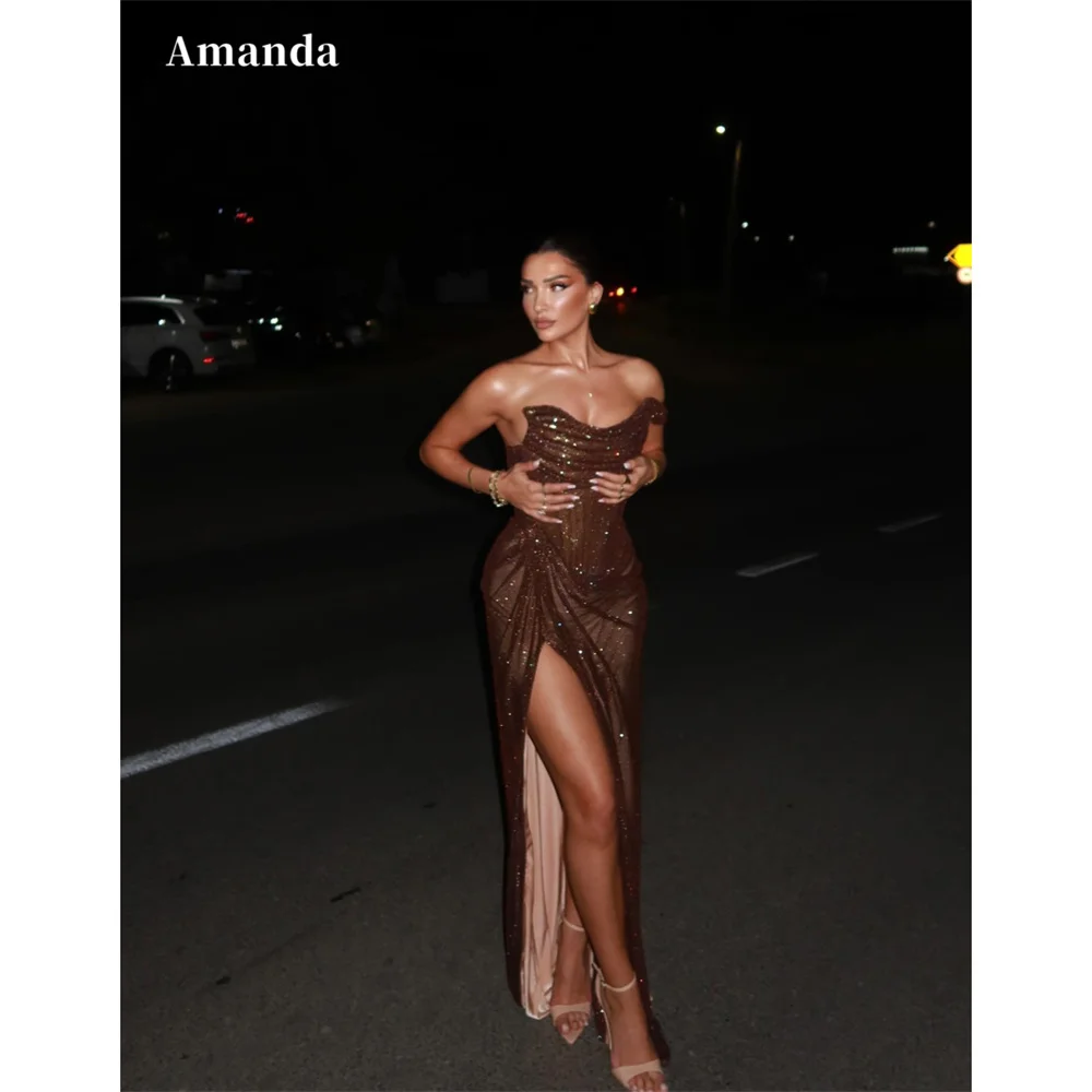 Amanda индивидуальные блестящие платья для выпускного вечера на одно плечо с драпировкой без рукавов, платья de noche, роскошные вечерние платья с разрезом по бокам
Amanda индивидуальные блестящие платья для выпускного вечера на одно плечо с драпировкой без рукавов, платья de noche, роскошные вечерние платья с разрезом по бокам