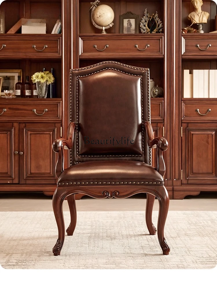 American neoclassical all-solid wood gold silk teak office chair armrest book chair
American neoclassical all-solid wood gold silk teak office chair armrest book chair