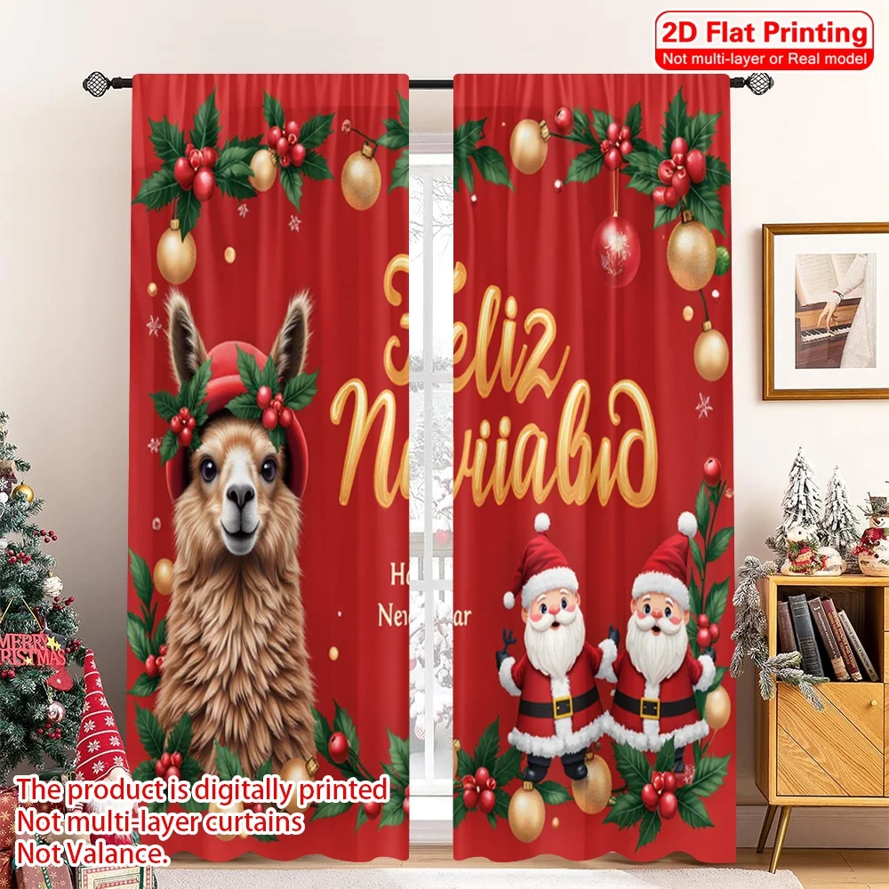 2pcs 2D flat printing Merry Christmas Popular Window Curtains Feliz Navidad Llama Santa Fabric Without Electricity 0 Use for
2pcs 2D flat printing Merry Christmas Popular Window Curtains Feliz Navidad Llama Santa Fabric Without Electricity 0 Use for