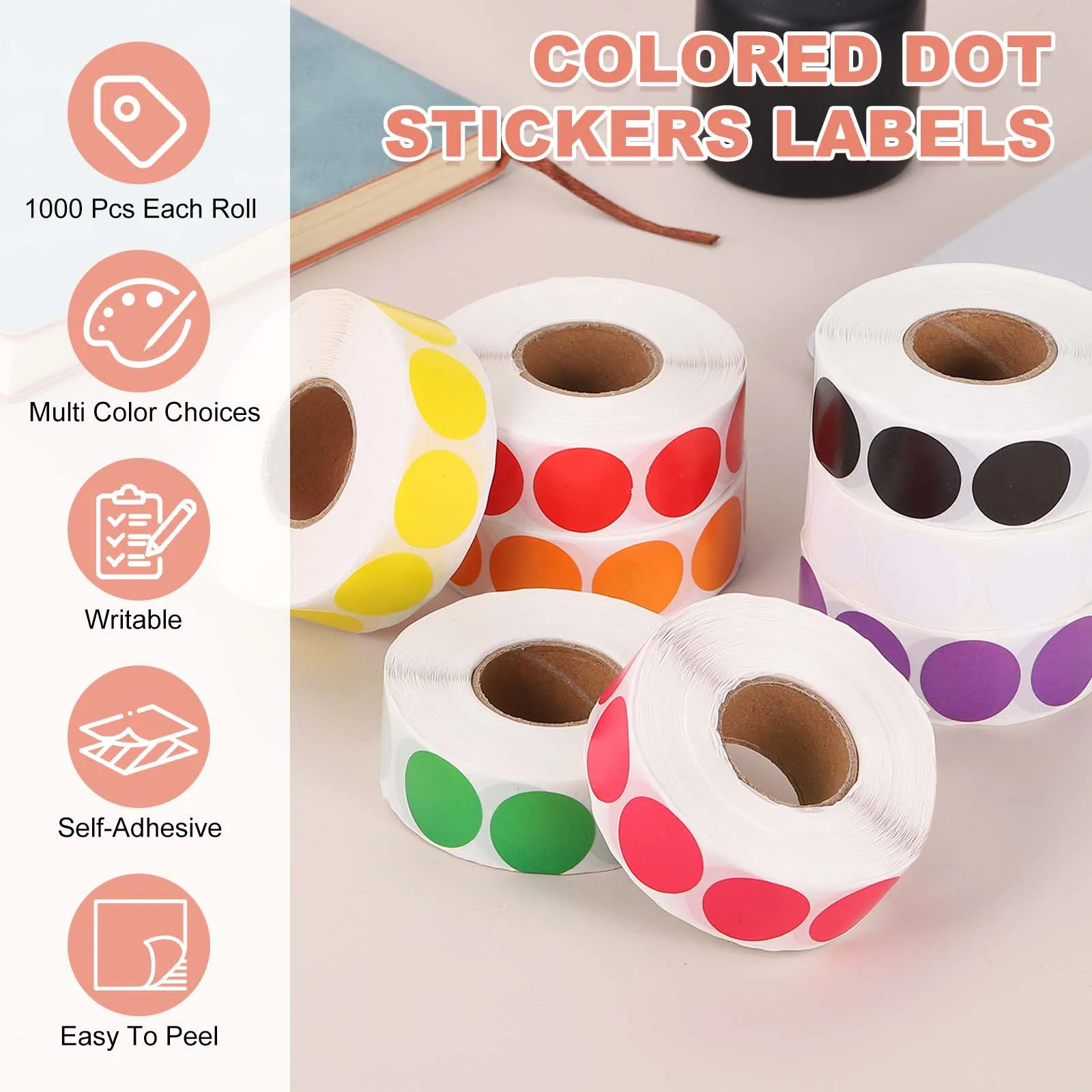 4/6/10Rolls Colored Dot Stickers 19mm Self Adhesive Circle Stickers Price Tag Coding Label for Office Business Sale Home Decor
4/6/10Rolls Colored Dot Stickers 19mm Self Adhesive Circle Stickers Price Tag Coding Label for Office Business Sale Home Decor