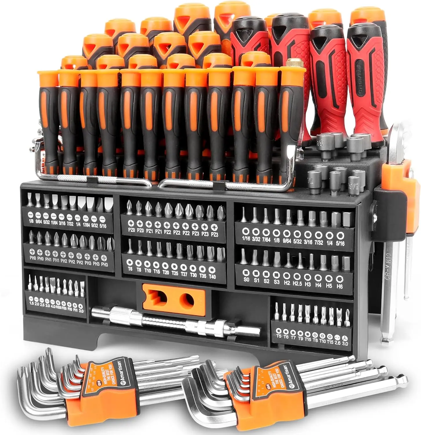 146-Piece Magnetic Screwdriver Set, DIY Tools Kit with Precision Screwdriver, Hex Key, Nut Driver, Bit Set for Home Repair
146-Piece Magnetic Screwdriver Set, DIY Tools Kit with Precision Screwdriver, Hex Key, Nut Driver, Bit Set for Home Repair