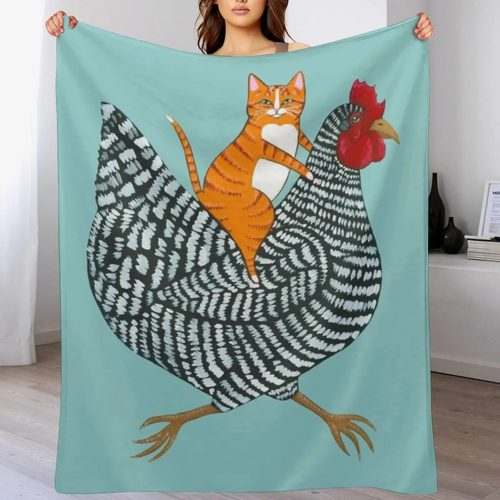 Ginger Cat Chicken Ride Throw Blanket Warm Throw Blanket Gift for Anniversary
Ginger Cat Chicken Ride Throw Blanket Warm Throw Blanket Gift for Anniversary