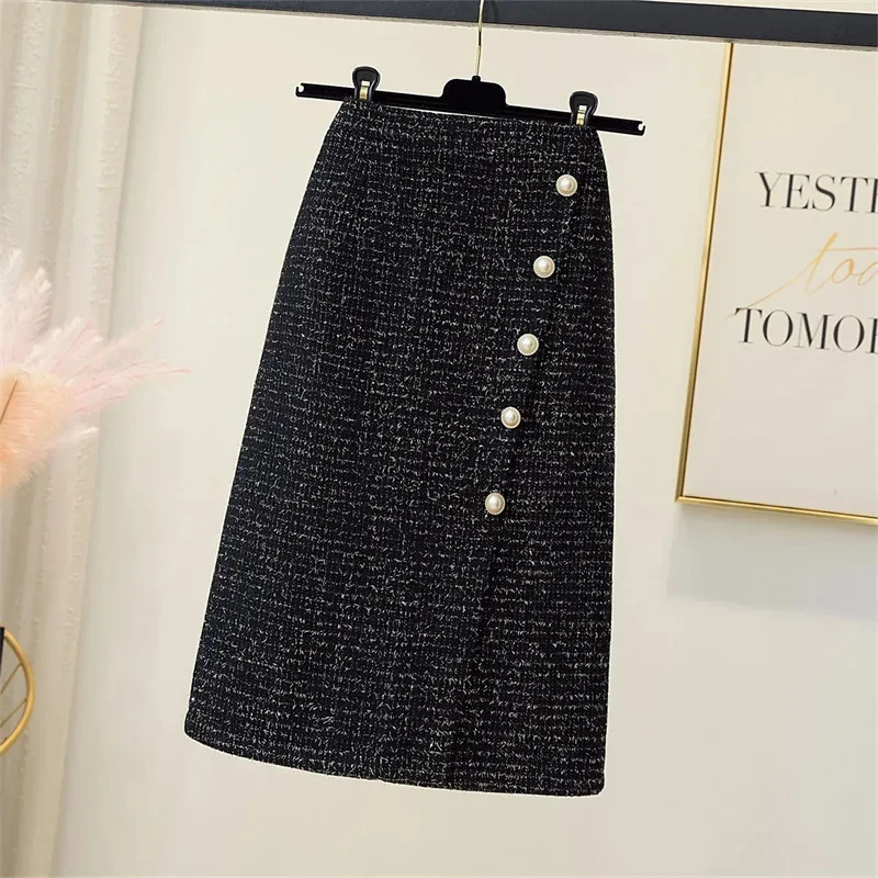 Luxury Bright Silk Woole Midi Skirt for Women Vintage Zipper High Waist Thickening Split Skirt All-match Warm Long Skirt P625
Luxury Bright Silk Woole Midi Skirt for Women Vintage Zipper High Waist Thickening Split Skirt All-match Warm Long Skirt P625