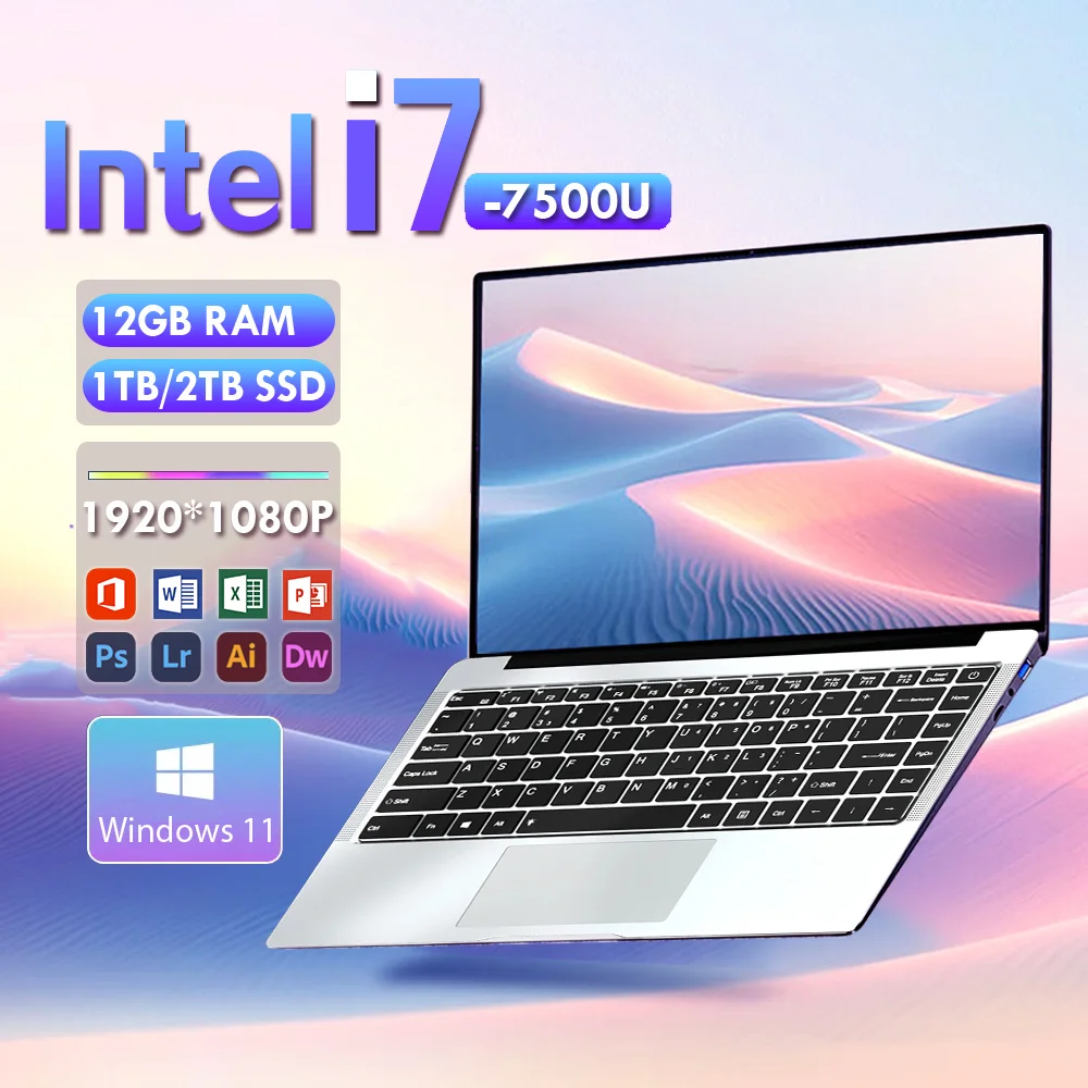 Portable Laptop Windows 11 Pro intel core i7-7500U Laptop PC Notebook Computer 1920*1080P 12GB RAM 1TB 2TB SSD 180° open pc
Portable Laptop Windows 11 Pro intel core i7-7500U Laptop PC Notebook Computer 1920*1080P 12GB RAM 1TB 2TB SSD 180° open pc