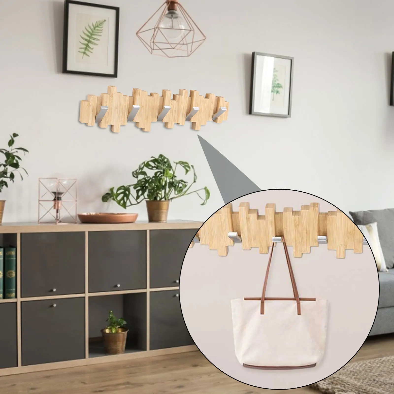 40cm Wooden Wall Coat Rack - Hook Rack Coat Hooks with 5 Fold-Out Metal Hooks for Coats, Jackets, Hats, Bags, Hallway, Bedroom
40cm Wooden Wall Coat Rack - Hook Rack Coat Hooks with 5 Fold-Out Metal Hooks for Coats, Jackets, Hats, Bags, Hallway, Bedroom