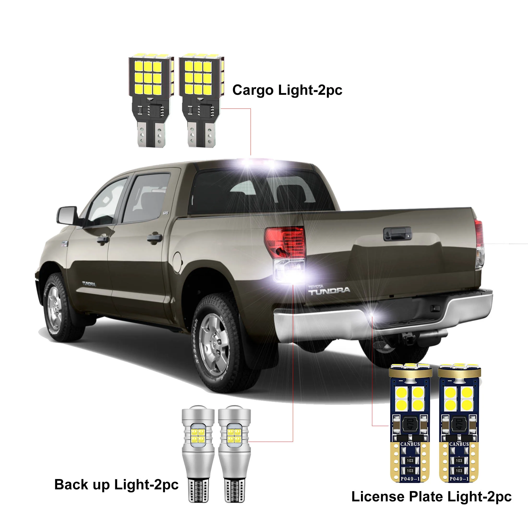 6 шт. светодиодная лампа для Toyota Tundra 2007-2013 Canbus, автомобильный фонарь заднего хода + грузовой фонарь + подсветка номерного знака
6 шт. светодиодная лампа для Toyota Tundra 2007-2013 Canbus, автомобильный фонарь заднего хода + грузовой фонарь + подсветка номерного знака