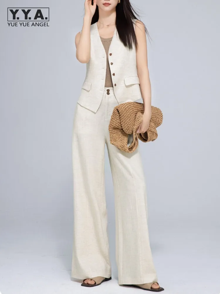 Summer Office Women Single Breasted Sleeveless Vest High Waist Wide Leg Pants Two Piece Set Casual Harajuku Matching Set Outfit
Summer Office Women Single Breasted Sleeveless Vest High Waist Wide Leg Pants Two Piece Set Casual Harajuku Matching Set Outfit