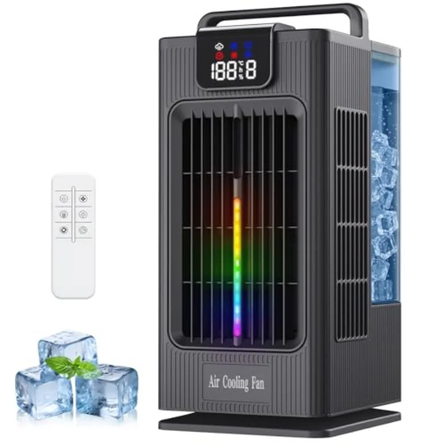 Portable Air Conditioner, 4-in-1 Personal Mini Air Conditioner Cooling Fan, 2000ML Portable AC Evaporative Air Cooler with 1-8H
Portable Air Conditioner, 4-in-1 Personal Mini Air Conditioner Cooling Fan, 2000ML Portable AC Evaporative Air Cooler with 1-8H