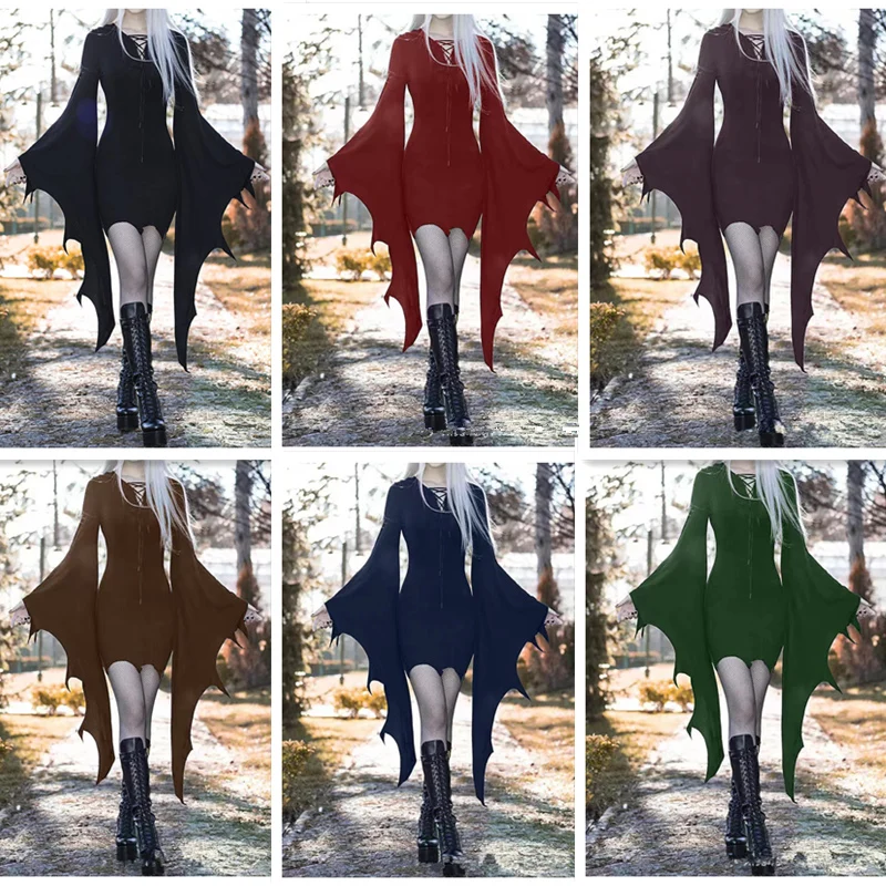 New Halloween Adult Women's Bat Role-playing Costume Gothic Dark Punk Wide-sleeve Dress Stage Performance Clothing
New Halloween Adult Women's Bat Role-playing Costume Gothic Dark Punk Wide-sleeve Dress Stage Performance Clothing