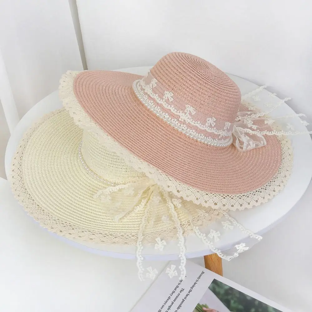 Sweet Elegant Wide Brim Straw Hat Breathable Korean Style Lace Tied Sun Hat Lightweight Large Brim Beach Hat Travel
Sweet Elegant Wide Brim Straw Hat Breathable Korean Style Lace Tied Sun Hat Lightweight Large Brim Beach Hat Travel