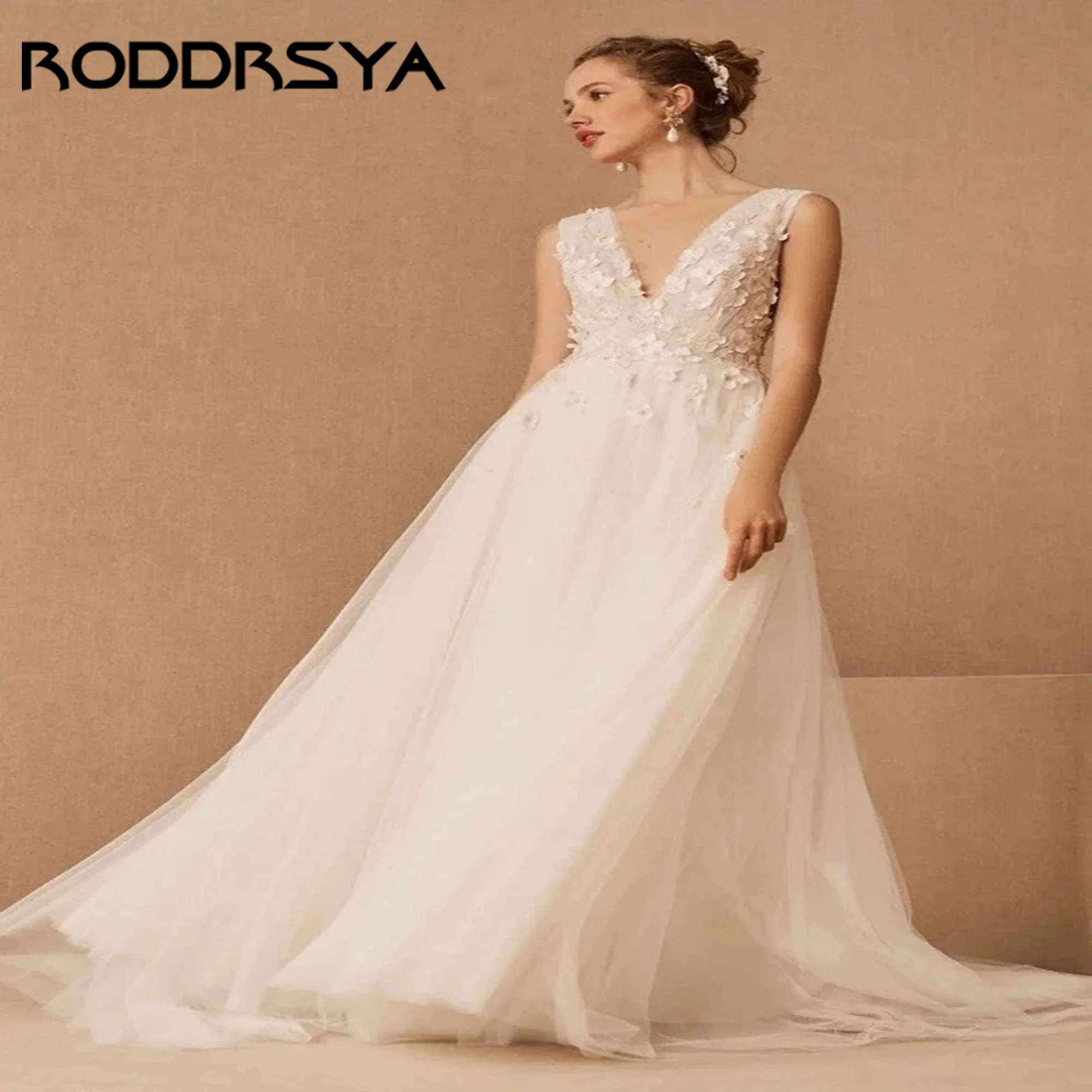 RODDRSYA Lace Appliques Sexy Wedding Dress 2025 Bridal Backless A-Line vestidos de novia Luxury Bride Gown Sleeveless Customized
RODDRSYA Lace Appliques Sexy Wedding Dress 2025 Bridal Backless A-Line vestidos de novia Luxury Bride Gown Sleeveless Customized