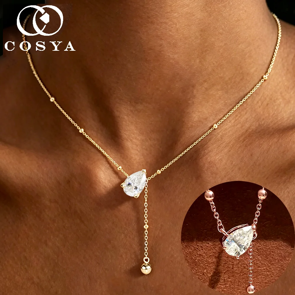 COSYA 1/2/3CT Waterdrop Moissanite Necklace for Woman S925 Silver Solitaire Pear Diamond Y Shape Lariat Chain Wedding Jewelry
COSYA 1/2/3CT Waterdrop Moissanite Necklace for Woman S925 Silver Solitaire Pear Diamond Y Shape Lariat Chain Wedding Jewelry