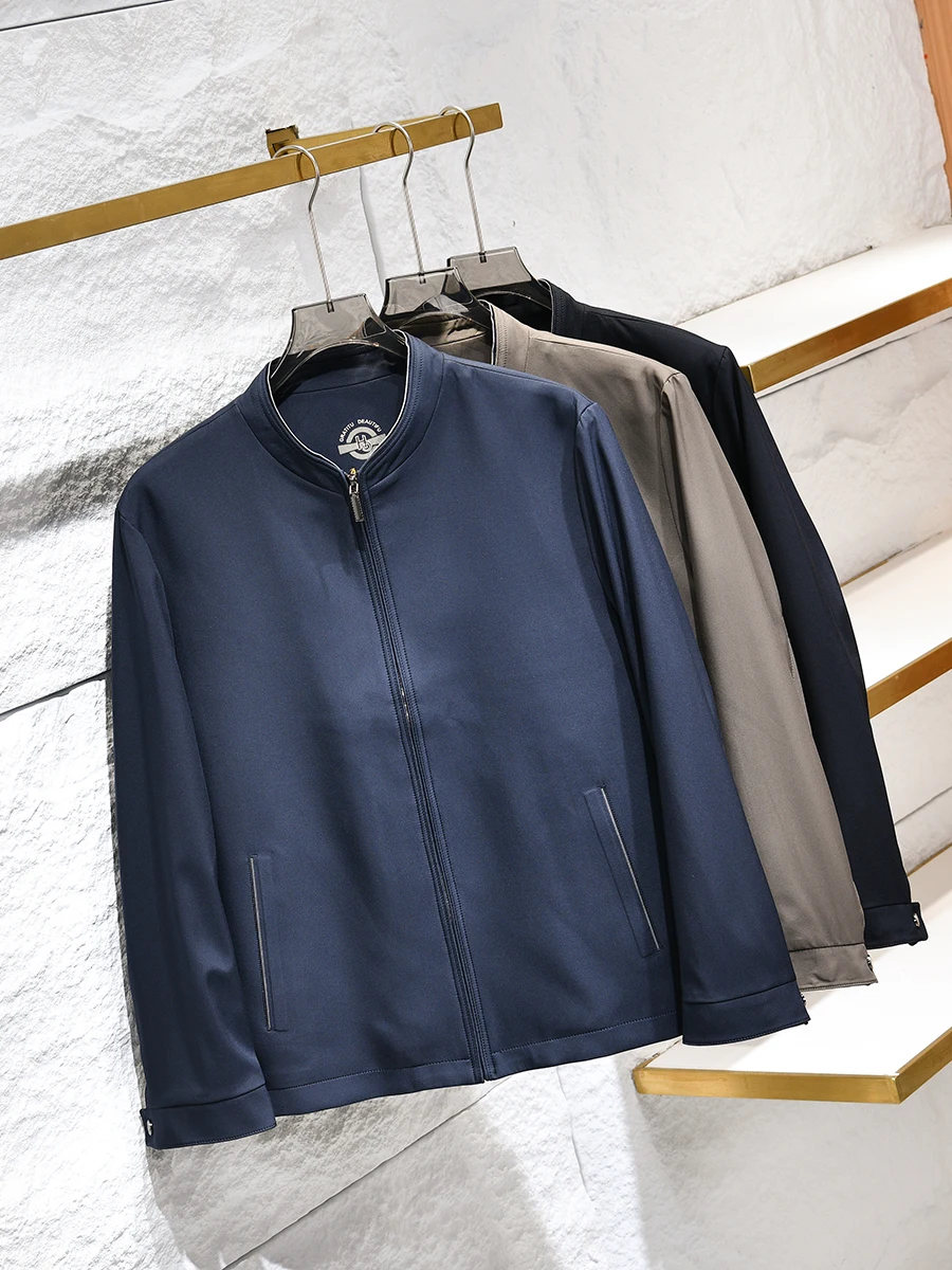 Anti-Wrinkle Smooth Drapey Business Commute Men's Pure Color Jacket Coat Tailored Fit Stand Collar Zipper Closure Long Sleeve
Anti-Wrinkle Smooth Drapey Business Commute Men's Pure Color Jacket Coat Tailored Fit Stand Collar Zipper Closure Long Sleeve