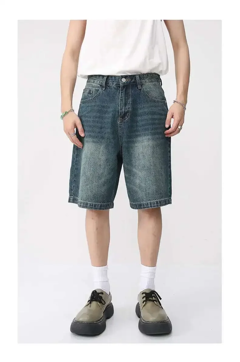 Summer Denim Shorts Men's Loose Korean Style Retro Short Jeans Fashion Washed Casual Knee Length Pant New Streetwear
Summer Denim Shorts Men's Loose Korean Style Retro Short Jeans Fashion Washed Casual Knee Length Pant New Streetwear