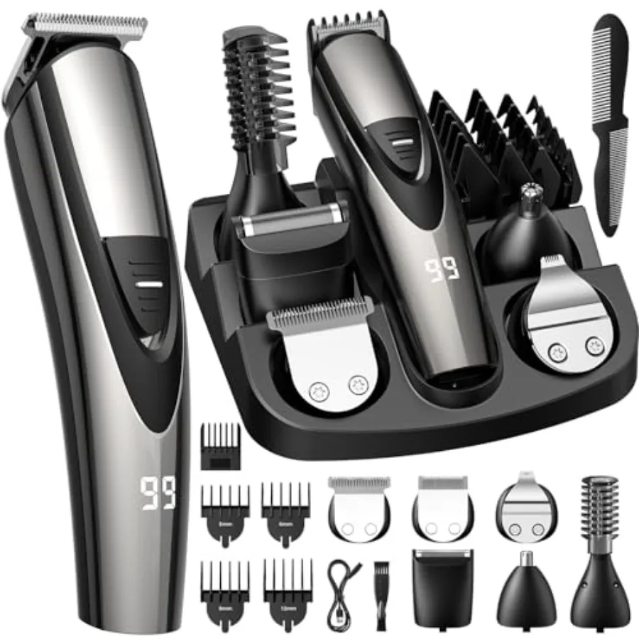 Beard Trimmer for Men: Professional Barber Hair Clippers - 12-in-1 Cordless Grooming Kit - Waterproof Electric Razor with Turbo
Beard Trimmer for Men: Professional Barber Hair Clippers - 12-in-1 Cordless Grooming Kit - Waterproof Electric Razor with Turbo