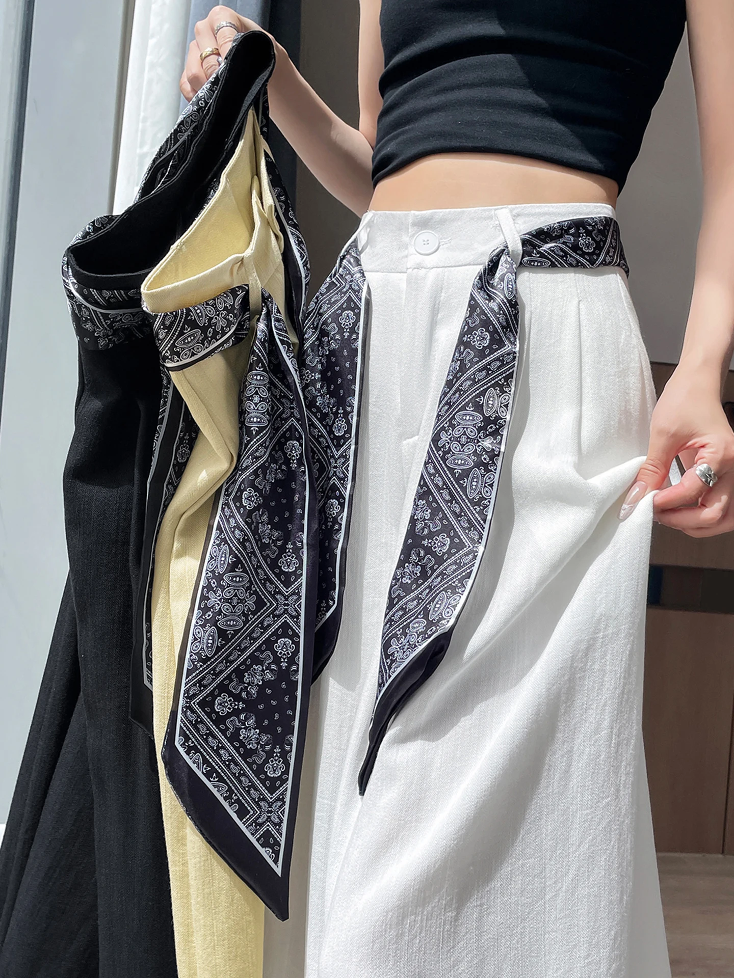 Ladies High Waist Wide Leg Pants Ice Silk Cotton Linen Suit Casual Straight Cut Trousers Summer Early Lazy Style Floor Length
Ladies High Waist Wide Leg Pants Ice Silk Cotton Linen Suit Casual Straight Cut Trousers Summer Early Lazy Style Floor Length