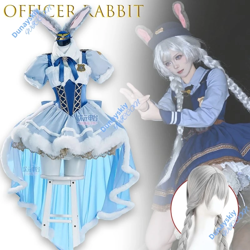 Officer Rabbit Judi Hopps Cute Lolita Cosplay Costume Blue Light Dress High Quality Halloween Anime Outfit
Officer Rabbit Judi Hopps Cute Lolita Cosplay Costume Blue Light Dress High Quality Halloween Anime Outfit