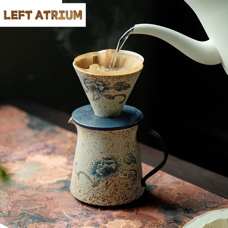 Blue And White Flint Red Coffee Cone Shape Drip Gold Drawing Peony Flower Hand Brewing Coffee Dripper Filter Funnel Barista Mugs
Blue And White Flint Red Coffee Cone Shape Drip Gold Drawing Peony Flower Hand Brewing Coffee Dripper Filter Funnel Barista Mugs