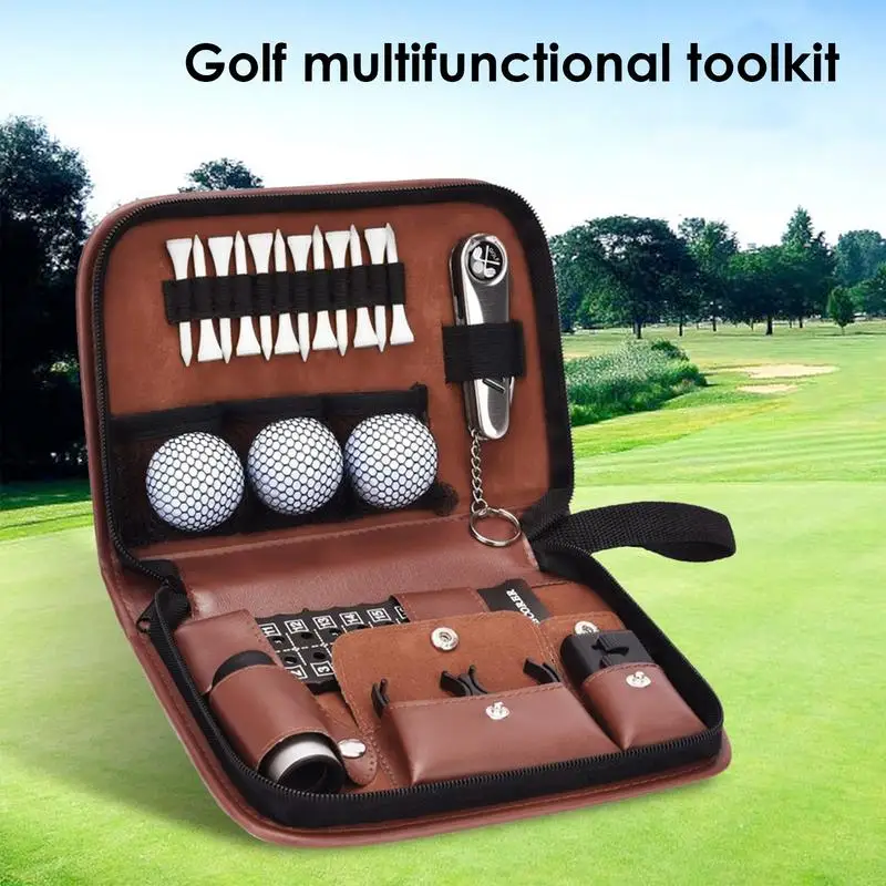Multifunction Golf Bag Faux Leather Set Tool Kit Tool Carrying Bag Range Finder Knife Brush Ball Clip Tee Score Golf Accessories
Multifunction Golf Bag Faux Leather Set Tool Kit Tool Carrying Bag Range Finder Knife Brush Ball Clip Tee Score Golf Accessories
