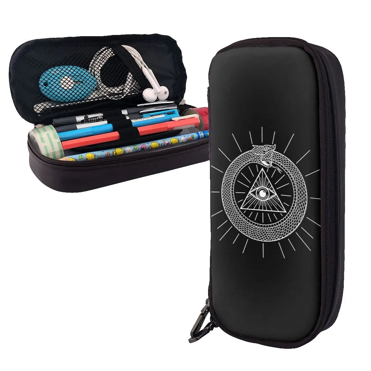 All-seeing Eye Soteric Of Ouroboros Snake Leather Pencil Case Pen Holder Storage Pen Box Pencil Bag for Boy Girl Gifts
All-seeing Eye Soteric Of Ouroboros Snake Leather Pencil Case Pen Holder Storage Pen Box Pencil Bag for Boy Girl Gifts