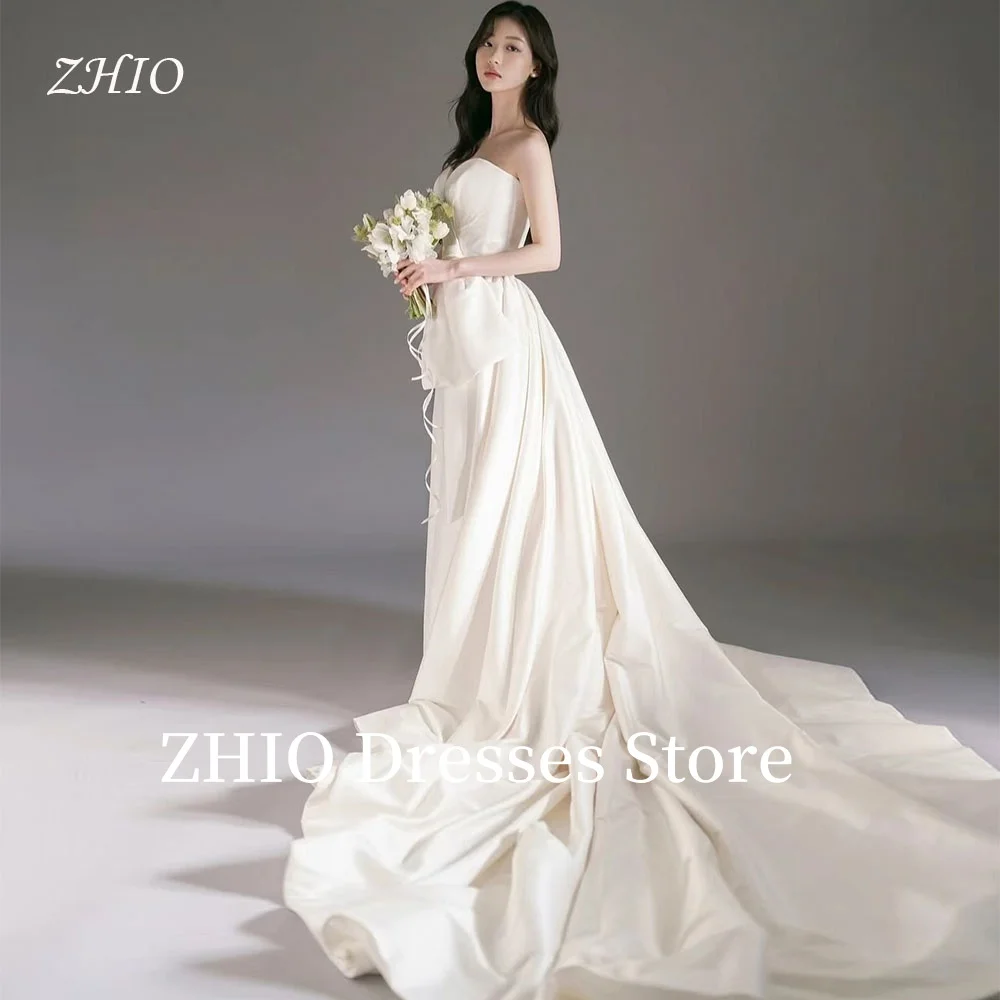 ZHIO Elegant Wedding Dress Floor Length Sweep Train Pleat Slik Taffeta Strapless Bridal Gown Korea Photo Shoot Customized Simple
ZHIO Elegant Wedding Dress Floor Length Sweep Train Pleat Slik Taffeta Strapless Bridal Gown Korea Photo Shoot Customized Simple