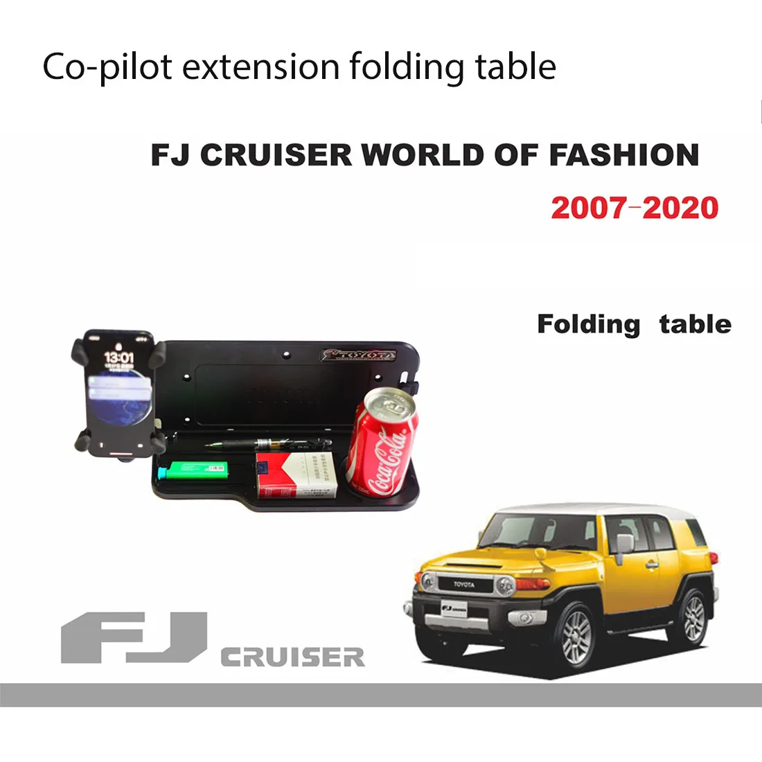 Co-pilot Extension Folding Table For Toyota FJ Cruiser Co-pilot Mobile Phone Drink Holder Aluminum Alloy Interior Accessories
Co-pilot Extension Folding Table For Toyota FJ Cruiser Co-pilot Mobile Phone Drink Holder Aluminum Alloy Interior Accessories