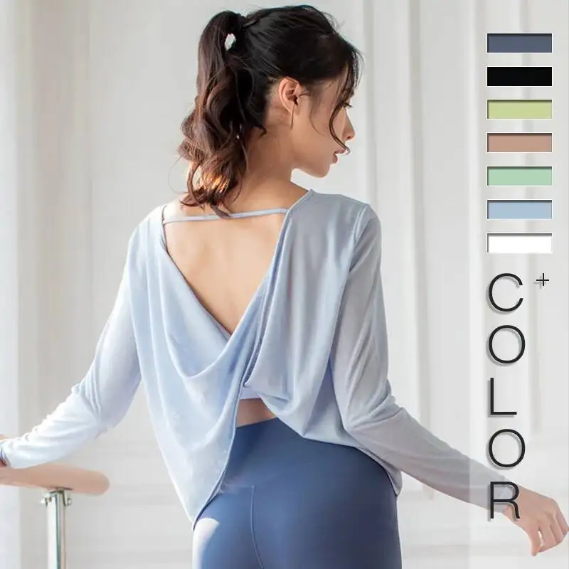 Women's Long Sleeve Backless T-shirt 2026 Spring New Backless Yoga Top Long Sleeve Loose Elegant Activewear For Dance & Fitness
Women's Long Sleeve Backless T-shirt 2026 Spring New Backless Yoga Top Long Sleeve Loose Elegant Activewear For Dance & Fitness