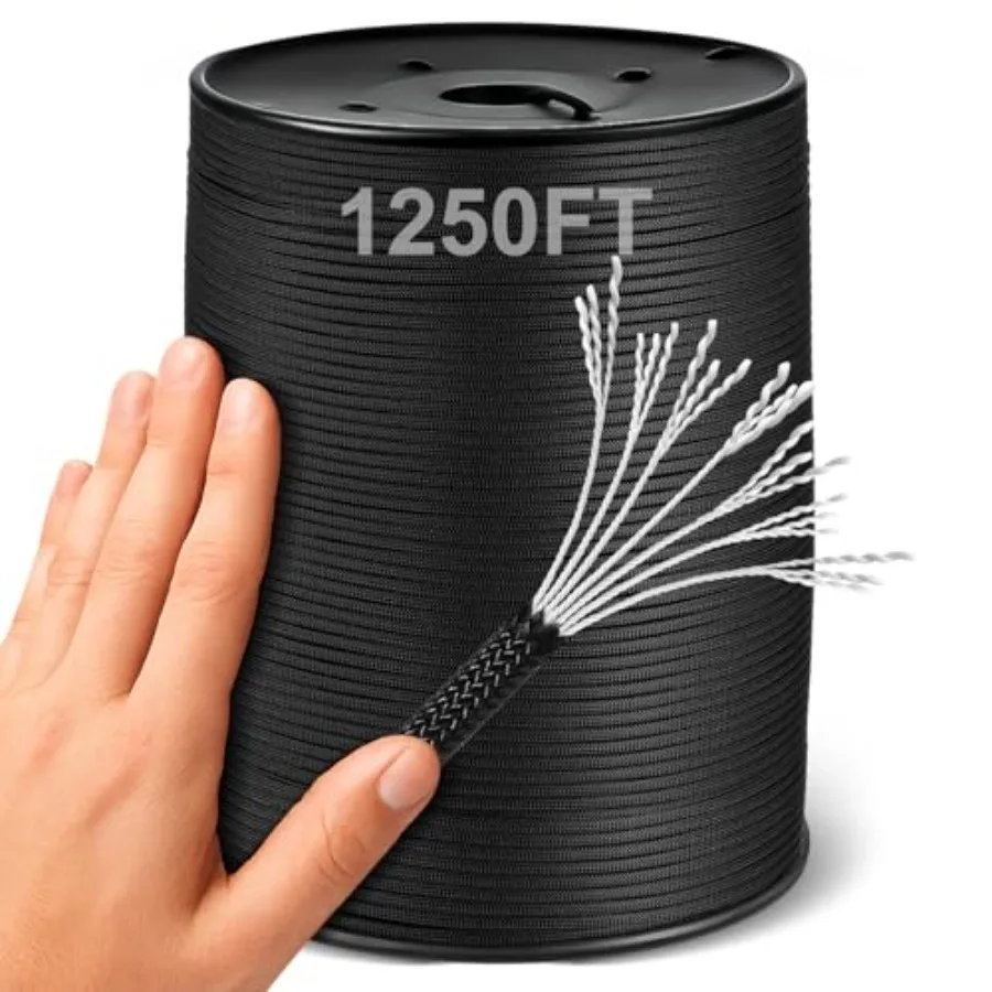 Paracord Spools 1250ft 7 Strand Core Spools of 550 lb Cord Tactical Parachute Cord 4mm Utility Rope for Survival Hunting and Ca
Paracord Spools 1250ft 7 Strand Core Spools of 550 lb Cord Tactical Parachute Cord 4mm Utility Rope for Survival Hunting and Ca