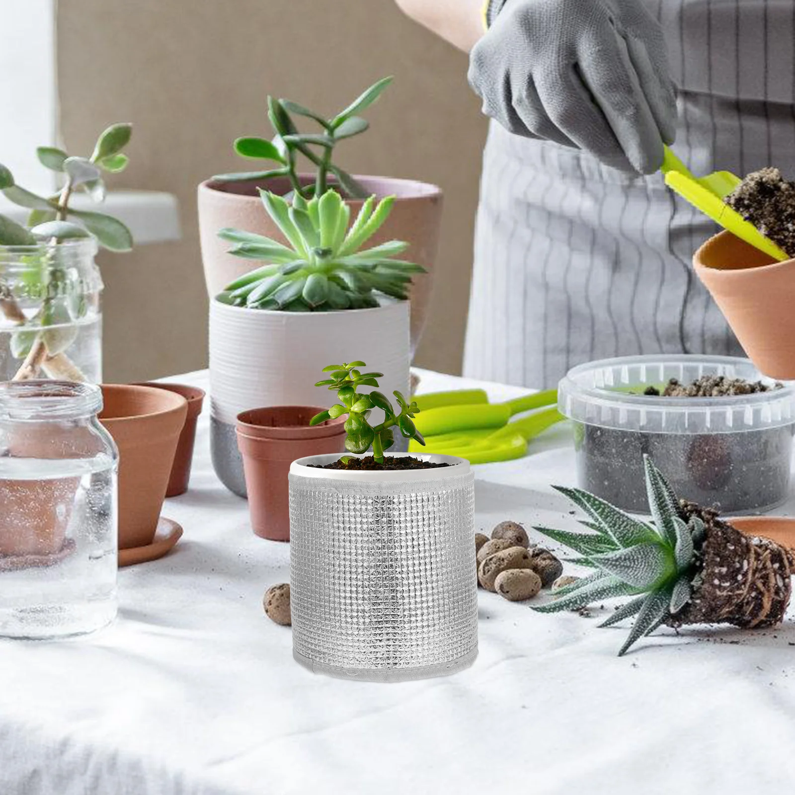 5 Pcs Flower Pot Insulation Film Winter Protection Cover Wind Plants Frost Covers 1600X1600X1600CM Silver Pots Cold Bag
5 Pcs Flower Pot Insulation Film Winter Protection Cover Wind Plants Frost Covers 1600X1600X1600CM Silver Pots Cold Bag