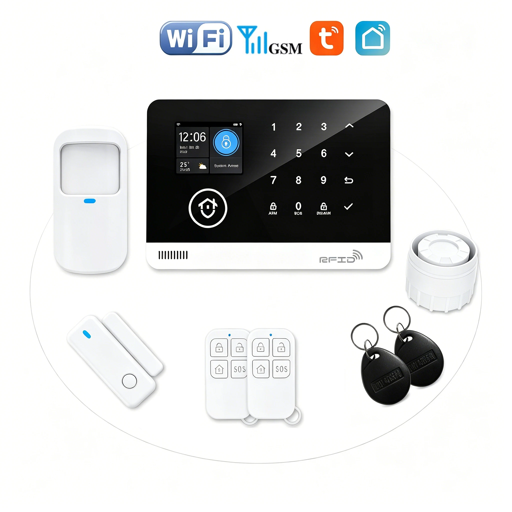 Комплект умной домашней сигнализации Tugard, подключение Wi-Fi и GSM, камера, управление через приложение, датчик защиты от взлома для дверей и окон
Комплект умной домашней сигнализации Tugard, подключение Wi-Fi и GSM, камера, управление через приложение, датчик защиты от взлома для дверей и окон