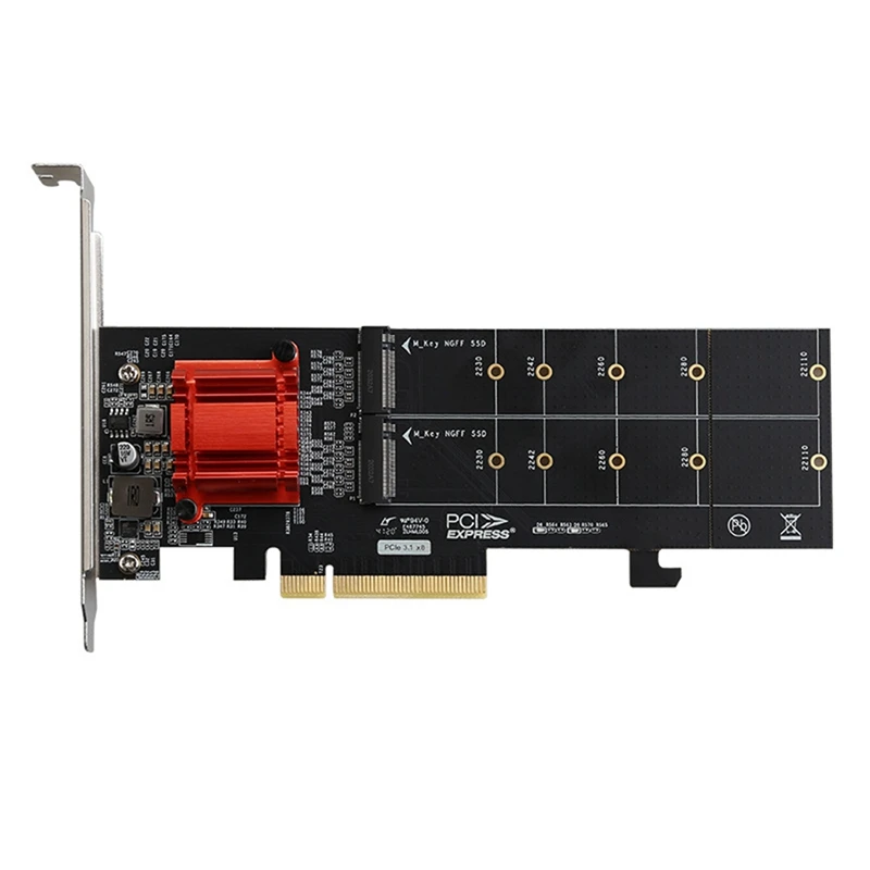 PCIE3.1 X8 To Dual M.2 Hard Disk Expansion Card ASM1812 Chip Supports NVME Protocol Full Speed Expansion Card
PCIE3.1 X8 To Dual M.2 Hard Disk Expansion Card ASM1812 Chip Supports NVME Protocol Full Speed Expansion Card