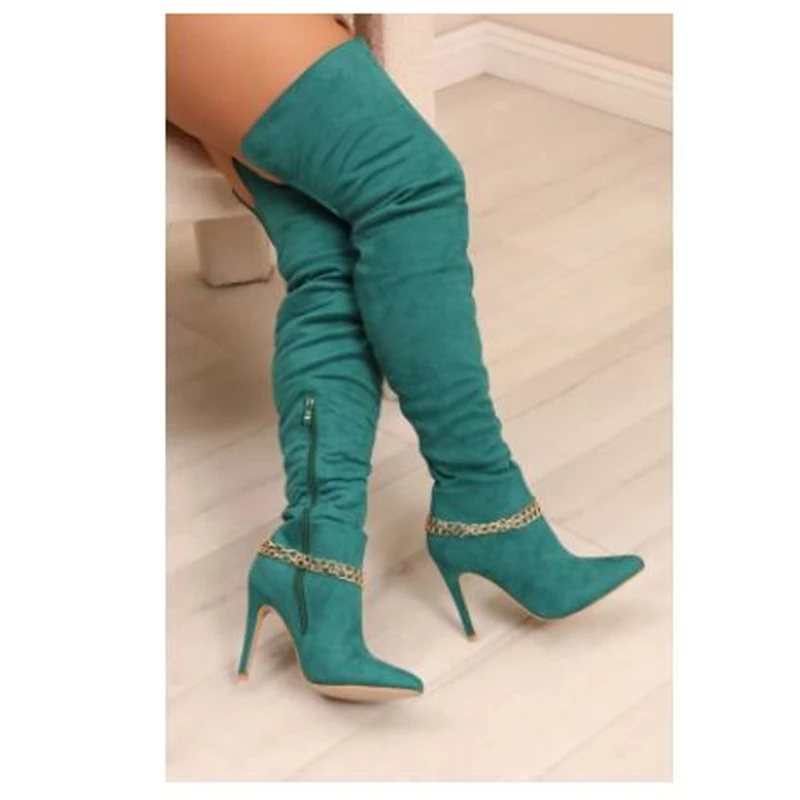 Blue Suede Block Heel Boots Overknee High Stretch Custom Made Dress Women Boots Pointed Toe Winter Runway Dress Boots Sexy
Blue Suede Block Heel Boots Overknee High Stretch Custom Made Dress Women Boots Pointed Toe Winter Runway Dress Boots Sexy