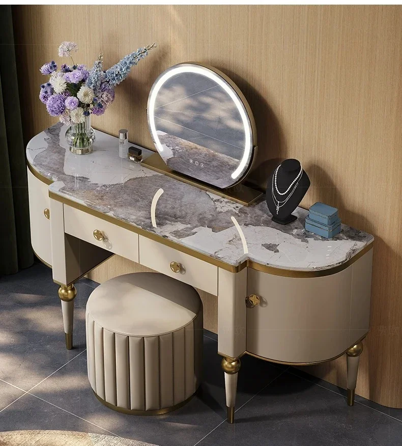 Y High-end luxury house marble bedroom storage integrated makeup table
Y High-end luxury house marble bedroom storage integrated makeup table
