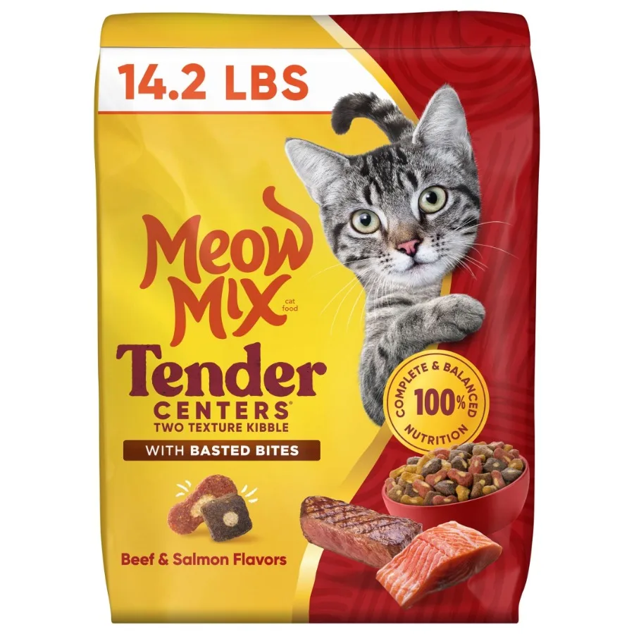 Tender Centers, Basted Bites Beef and Salmon Flavors, Dry Cat Food, 14.2 lb. Bag
Tender Centers, Basted Bites Beef and Salmon Flavors, Dry Cat Food, 14.2 lb. Bag