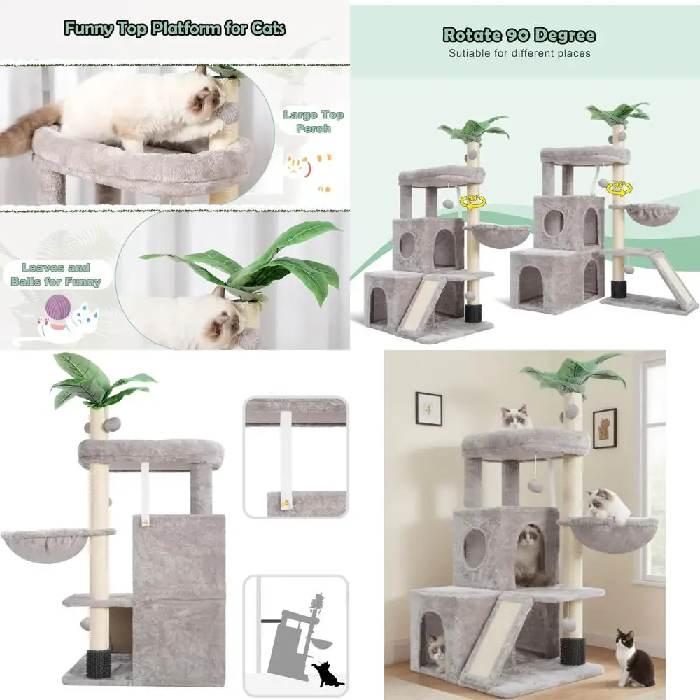 Прочная большая лежанка-башня для взрослых кошек с самоочищающейся щеткой, мягким верхом, когтеточкой и гамаком, светло-серая
Прочная большая лежанка-башня для взрослых кошек с самоочищающейся щеткой, мягким верхом, когтеточкой и гамаком, светло-серая