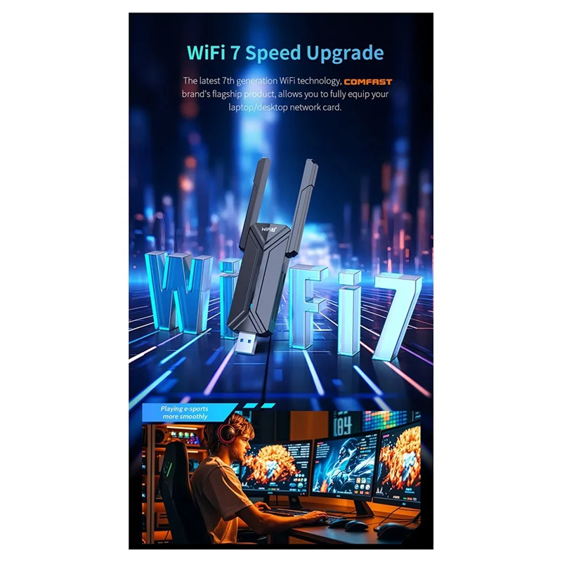 Wifi7 USB Adapter BE6500 Wifi Card 5G 6G USB3.0 Wireless Network Card USB Wifi 7 Adaptador AX5400 For PC Laptop
Wifi7 USB Adapter BE6500 Wifi Card 5G 6G USB3.0 Wireless Network Card USB Wifi 7 Adaptador AX5400 For PC Laptop