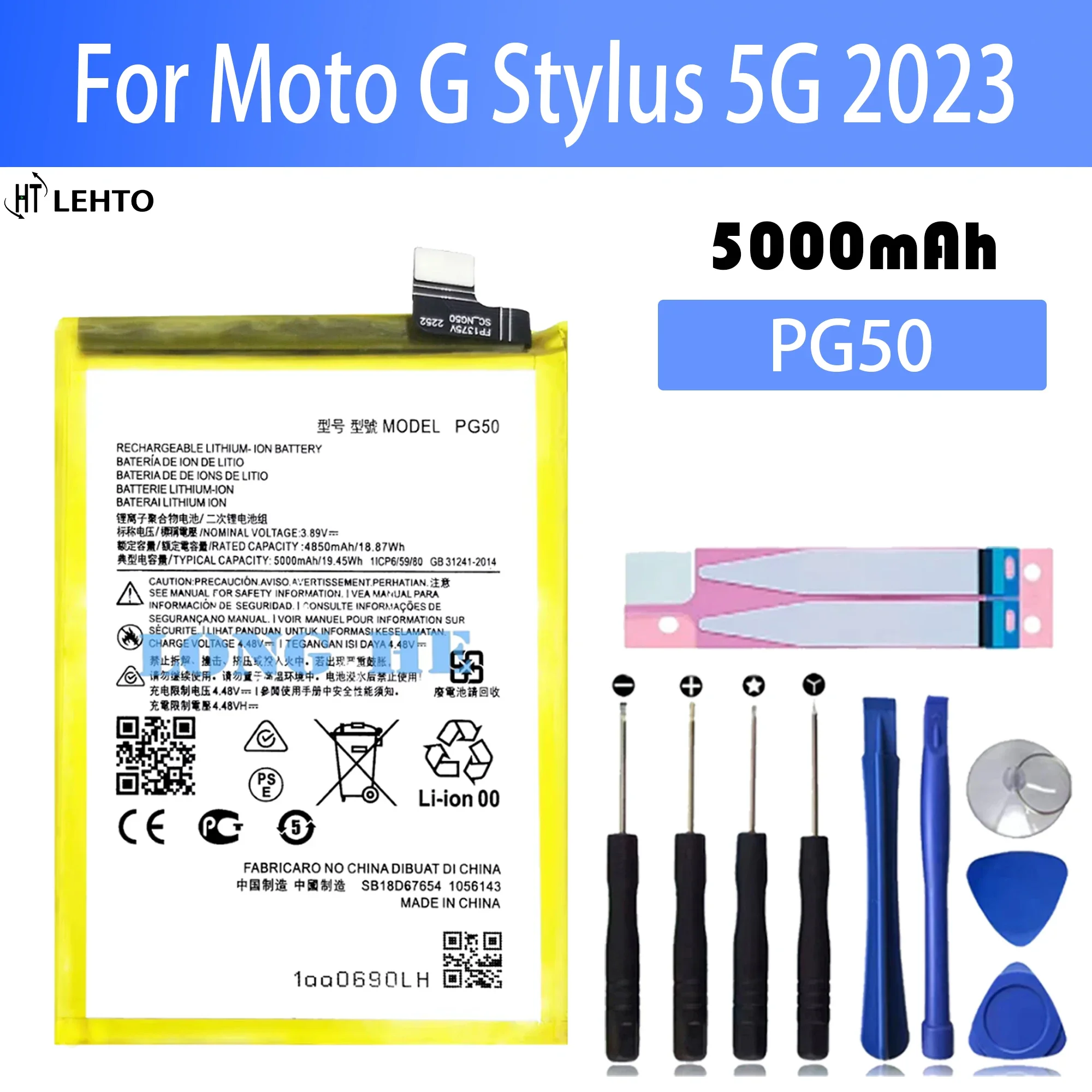 100% New Original Battery PG50 For Motorola G Stylus 5G 2023 Battery + Free Tools
100% New Original Battery PG50 For Motorola G Stylus 5G 2023 Battery + Free Tools