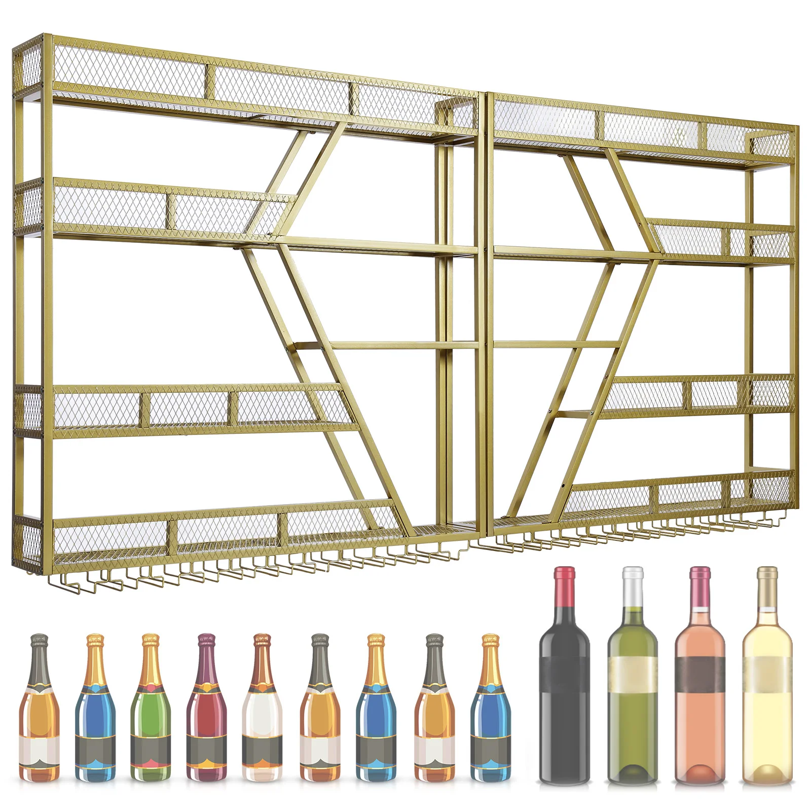 Металлическая полка для хранения винных бутылок с держателем для бокалов, подвесная стойка для вина для дома, столовой, кухни
Металлическая полка для хранения винных бутылок с держателем для бокалов, подвесная стойка для вина для дома, столовой, кухни
