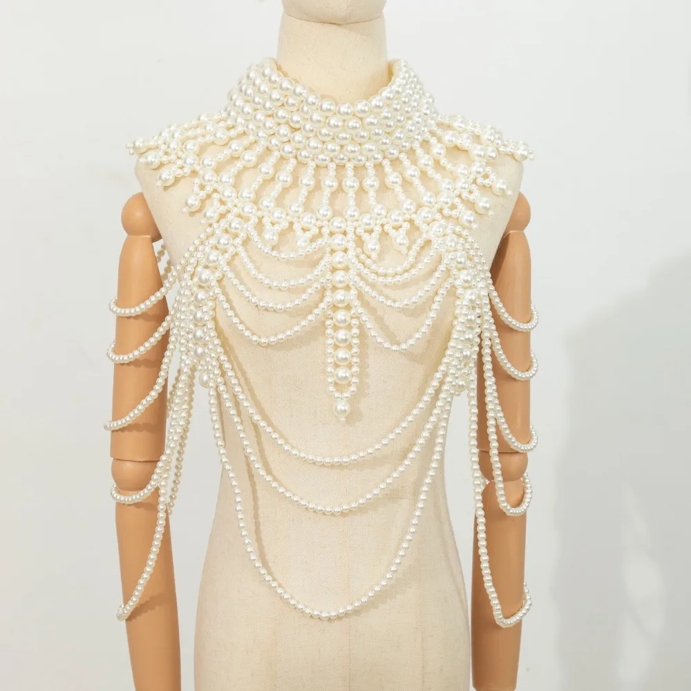 Elegant Simulated Pearl Multi-layer Pearl Exaggerated Long Sexy Body Pearl Chain Bride Pearl Shawl Bride
Elegant Simulated Pearl Multi-layer Pearl Exaggerated Long Sexy Body Pearl Chain Bride Pearl Shawl Bride