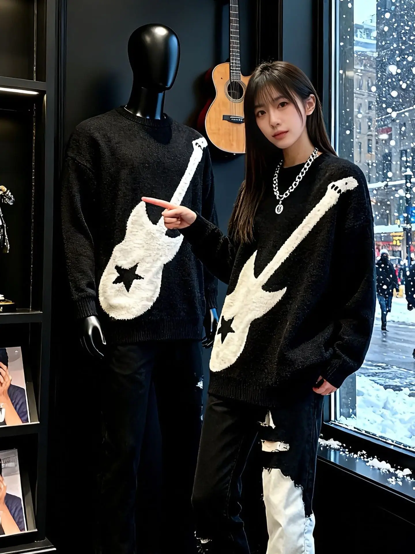 Свитер American Sle свободного кроя с принтом «Звездная гитара», весенний повседневный, из мягкого полиэстера, с длинными рукавами, с круглым вырезом
Свитер American Sle свободного кроя с принтом «Звездная гитара», весенний повседневный, из мягкого полиэстера, с длинными рукавами, с круглым вырезом