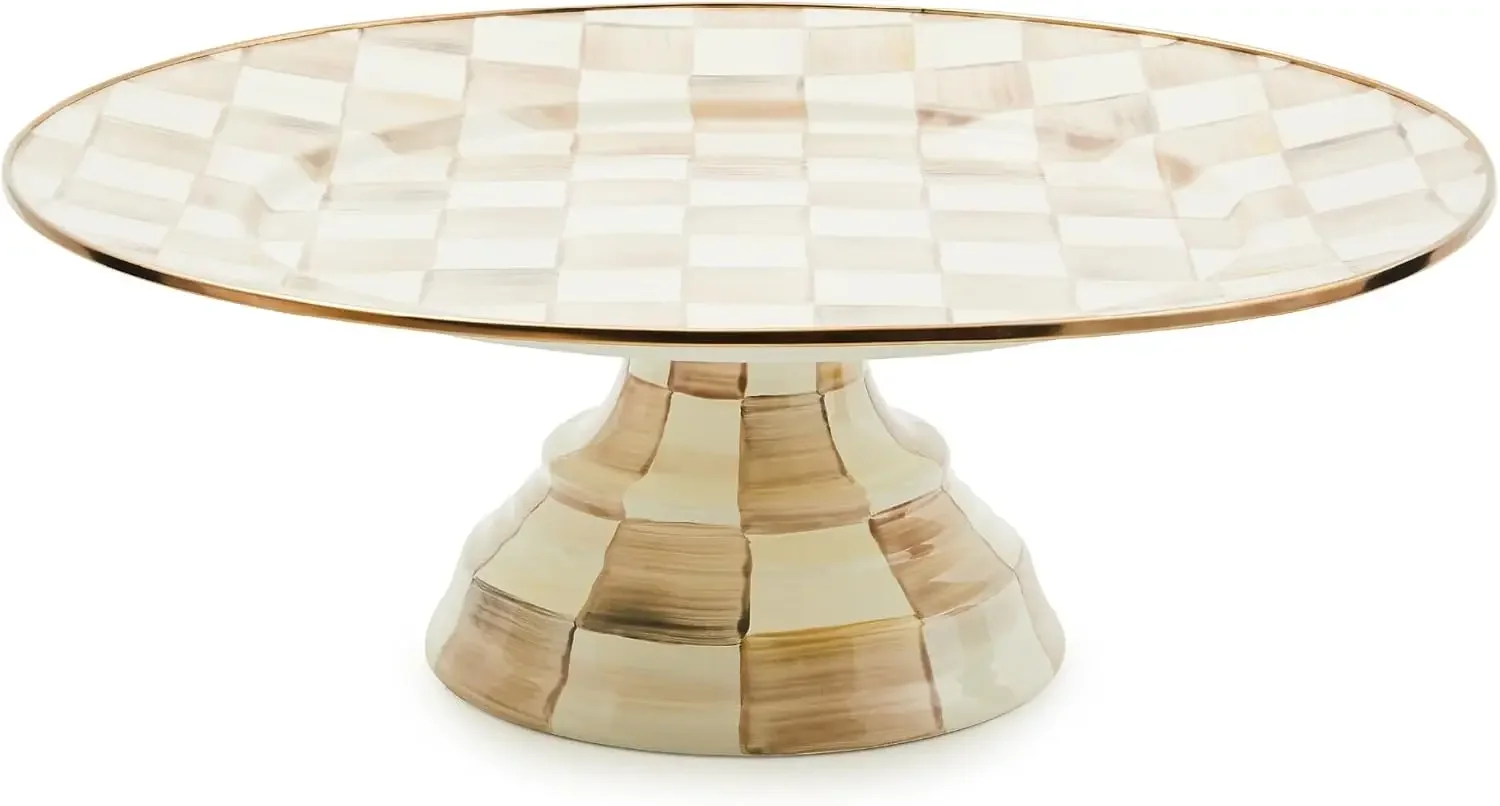 Enamel Pedestal Platter, Round Cake Stand, Mini, Brown-and-White Mocha Check
Enamel Pedestal Platter, Round Cake Stand, Mini, Brown-and-White Mocha Check