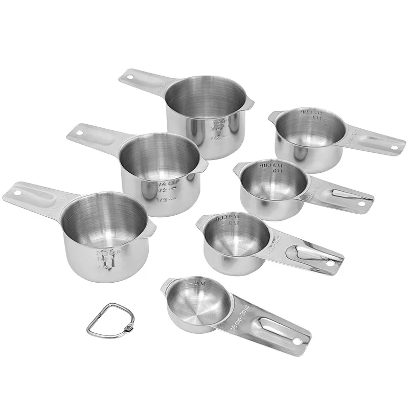 7pc Stainless Steel Measuring Cup Set - Includes Coffee Scoop - Measurements for Dry and Liquid Cooking & Baking Ingredients
7pc Stainless Steel Measuring Cup Set - Includes Coffee Scoop - Measurements for Dry and Liquid Cooking & Baking Ingredients