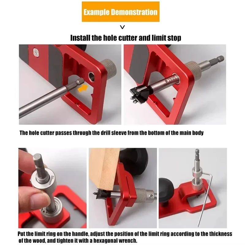 AT19-Woodworking Tool Opener Locator Desktop Vertical Punch Spherical Handle Guide Hinge Hole Drilling Guide 
AT19-Woodworking Tool Opener Locator Desktop Vertical Punch Spherical Handle Guide Hinge Hole Drilling Guide