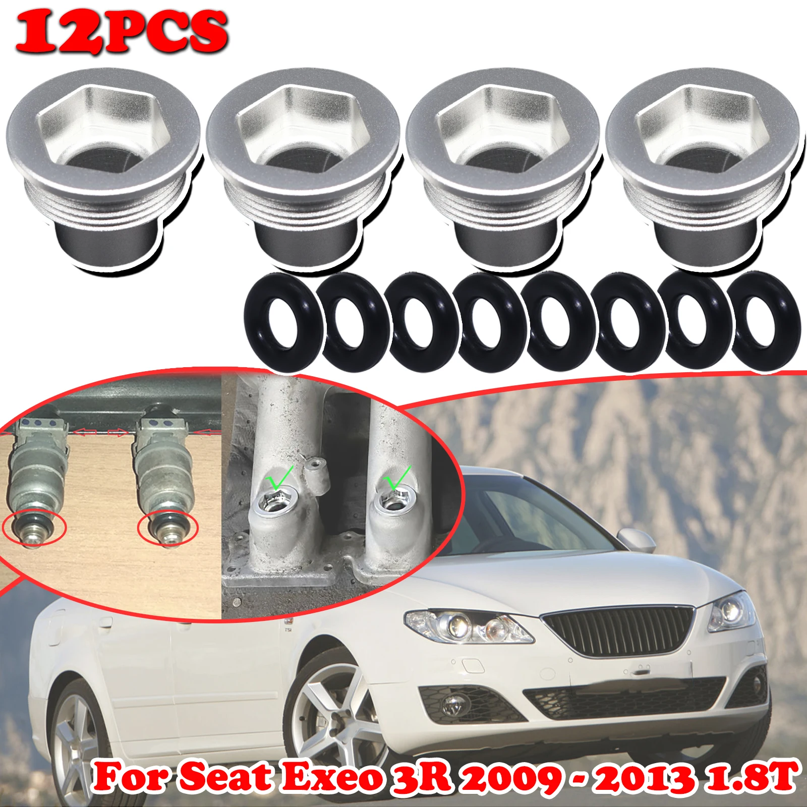 For Seat Exeo 3R Fuel Injector Insert Cup Seat Control Engine Gasket O-Rings Nozzle Sealing 035906149A Set Kit 2009 - 2013 1.8T
For Seat Exeo 3R Fuel Injector Insert Cup Seat Control Engine Gasket O-Rings Nozzle Sealing 035906149A Set Kit 2009 - 2013 1.8T