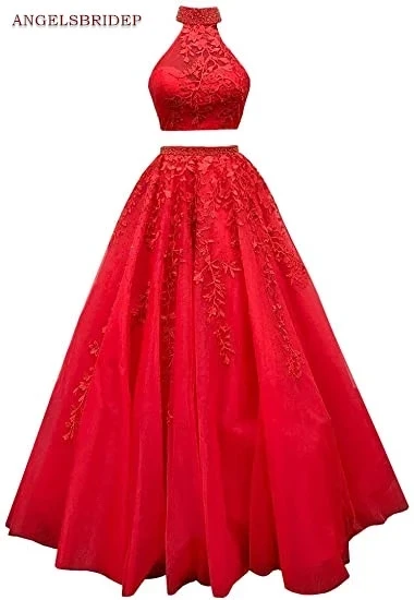 ANGELSBRIDEP 2 Pieces Prom Dresses Vestidos De Festa Sexy High Neck Applique Tulle Formal Evening Birthday Party Gowns Hot
ANGELSBRIDEP 2 Pieces Prom Dresses Vestidos De Festa Sexy High Neck Applique Tulle Formal Evening Birthday Party Gowns Hot