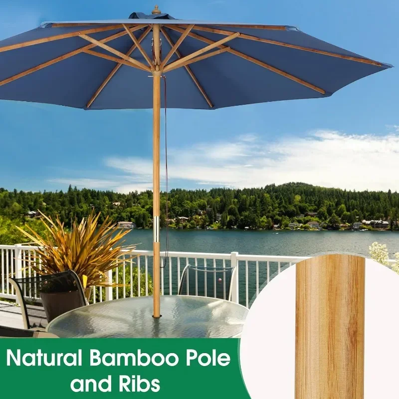 9ft Bamboo Umbrella, Outdoor Patio Umbrella, Waterproof Market Umbrella, 8 Ribs Table Umbrella with Pulley Lift for Garden,
9ft Bamboo Umbrella, Outdoor Patio Umbrella, Waterproof Market Umbrella, 8 Ribs Table Umbrella with Pulley Lift for Garden,
