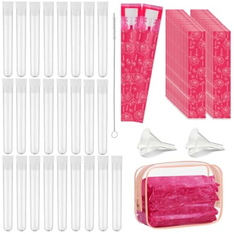 Tampon Flask Set 79 Pcs, 25 Reusable Leak-Proof Plastic Tubes with 50 Self-Adhesive Wrappers, 2 Funnels, Straw Brush, Bag, Trav
Tampon Flask Set 79 Pcs, 25 Reusable Leak-Proof Plastic Tubes with 50 Self-Adhesive Wrappers, 2 Funnels, Straw Brush, Bag, Trav