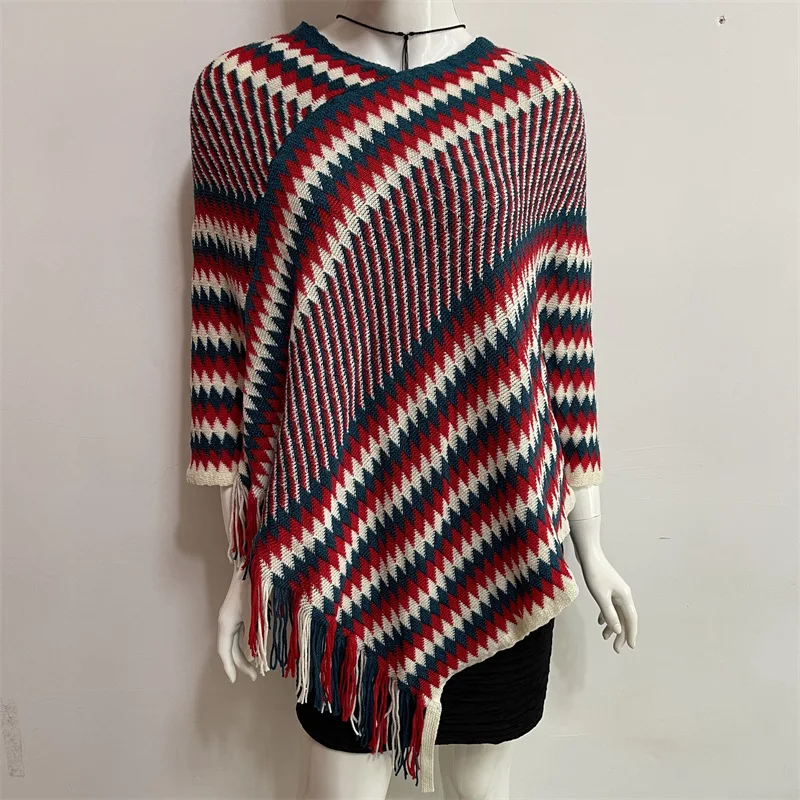 2022 Spring Autumn New Women Clothes Sweet Tassel Shawl Cloak Sweater Loose Lady Coat Pullover Sweater Fashion Red
2022 Spring Autumn New Women Clothes Sweet Tassel Shawl Cloak Sweater Loose Lady Coat Pullover Sweater Fashion Red