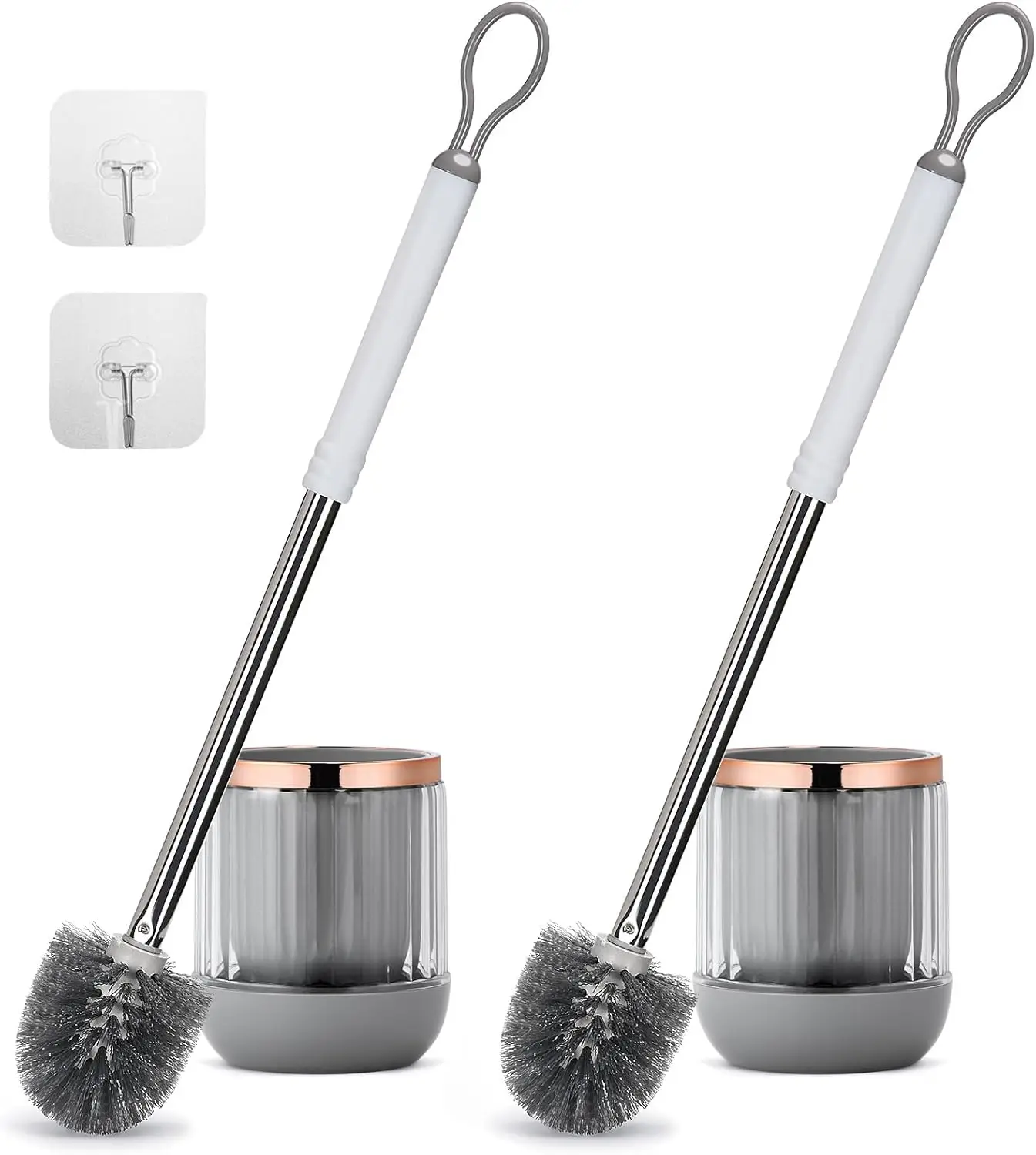 2 Pack Toilet Brush and Holder Set, Long Handle, Wall Mount or Floor Stand, White
2 Pack Toilet Brush and Holder Set, Long Handle, Wall Mount or Floor Stand, White